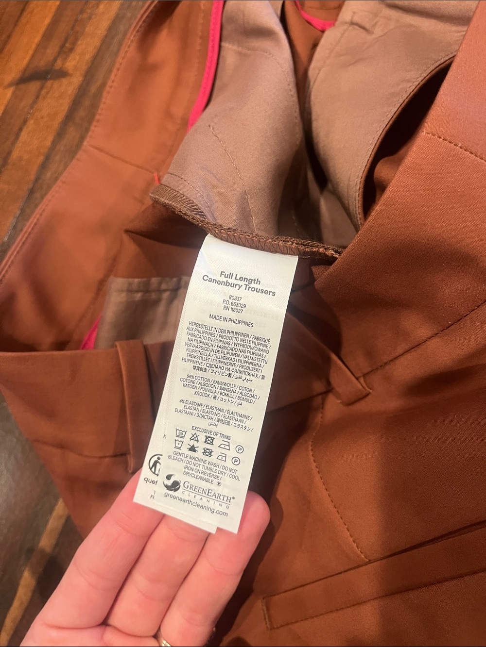 Boden full length canonbury trousers in rust 6 Long, NWT - Picture 6 of 7